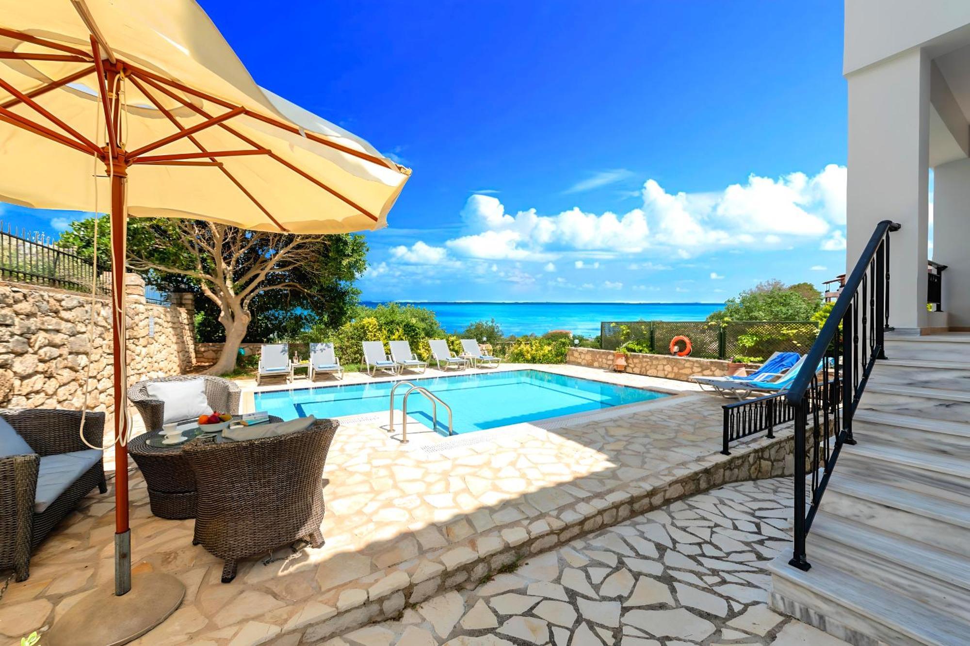Mare Blue Villas Heated Pool Kournás Exterior foto