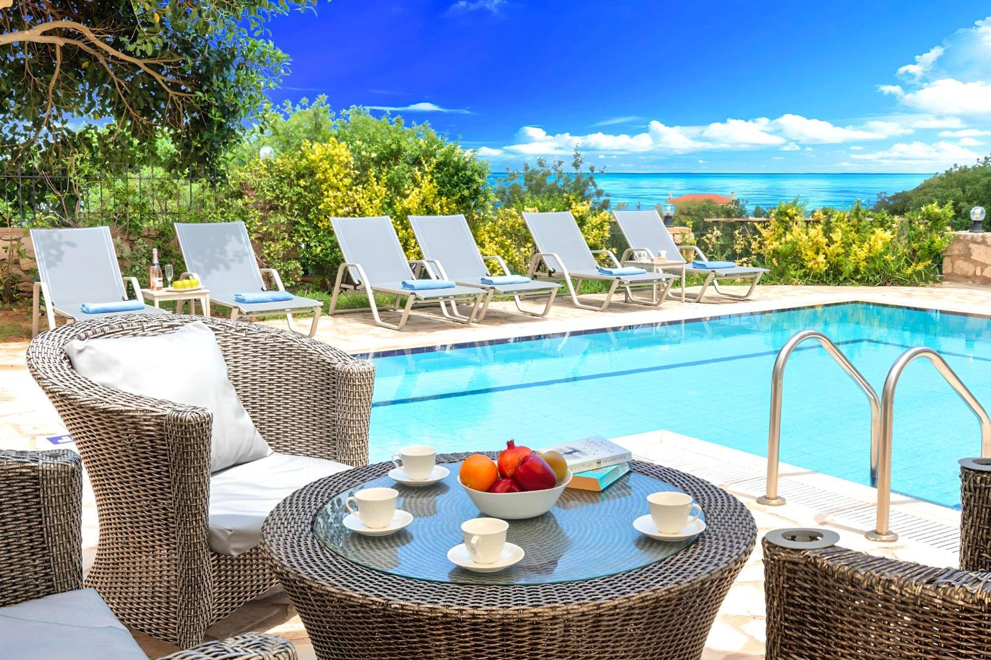 Mare Blue Villas Heated Pool Kournás Exterior foto